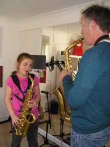 learning to play saxophone